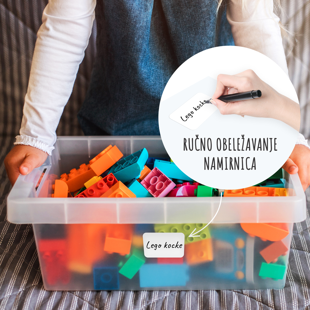 Nalepnice za domaćinstvo Stikea duguljasti Set belih nalepnica za ručno obeležavanje